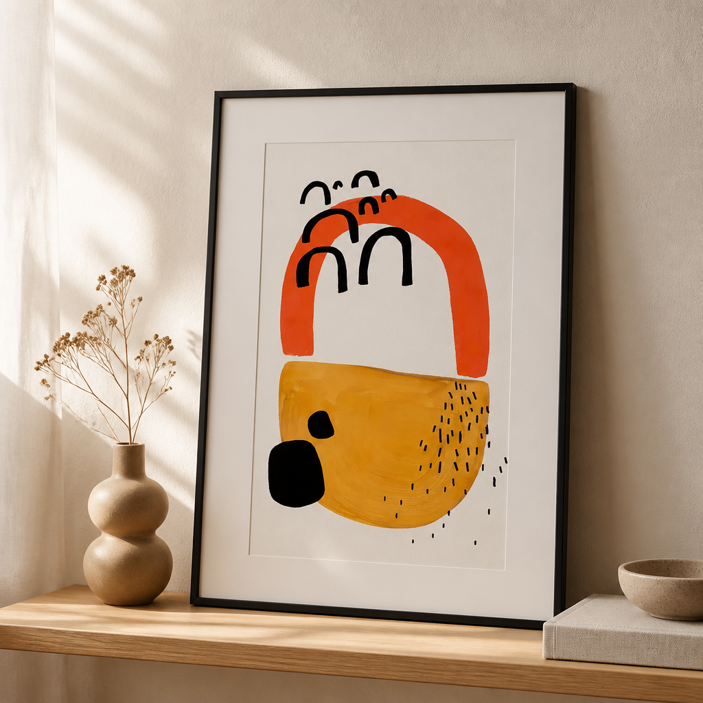 Modern Abstract Cotton Canvas Print – Minimalist Wall Art