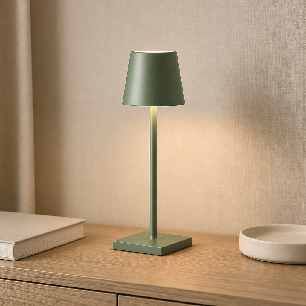 Wireless Touch LED Table Lamp – Rechargeable Tri-Colour Dimmable Bedside Light