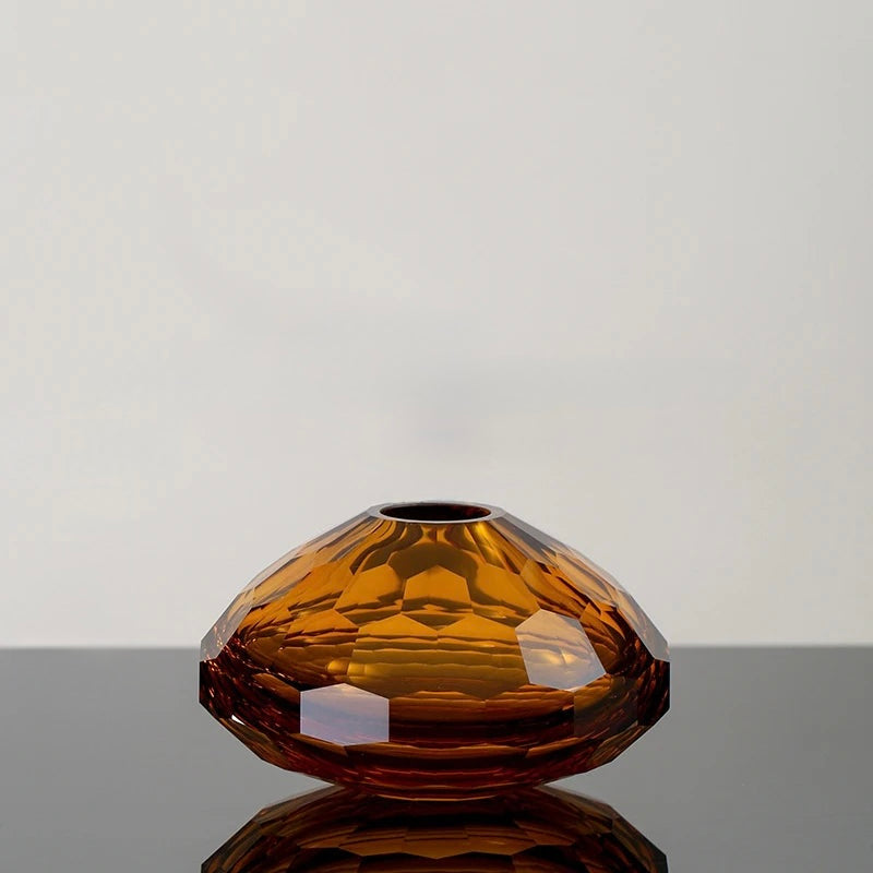 Faceted Prism Glass Vase – Modern Sculptural Decorative Vase (Small to XLarge)