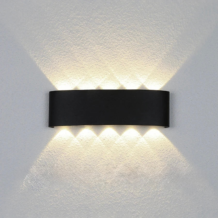 10W black LED wall light with size dimensions 270 x 80 x 45 mm
