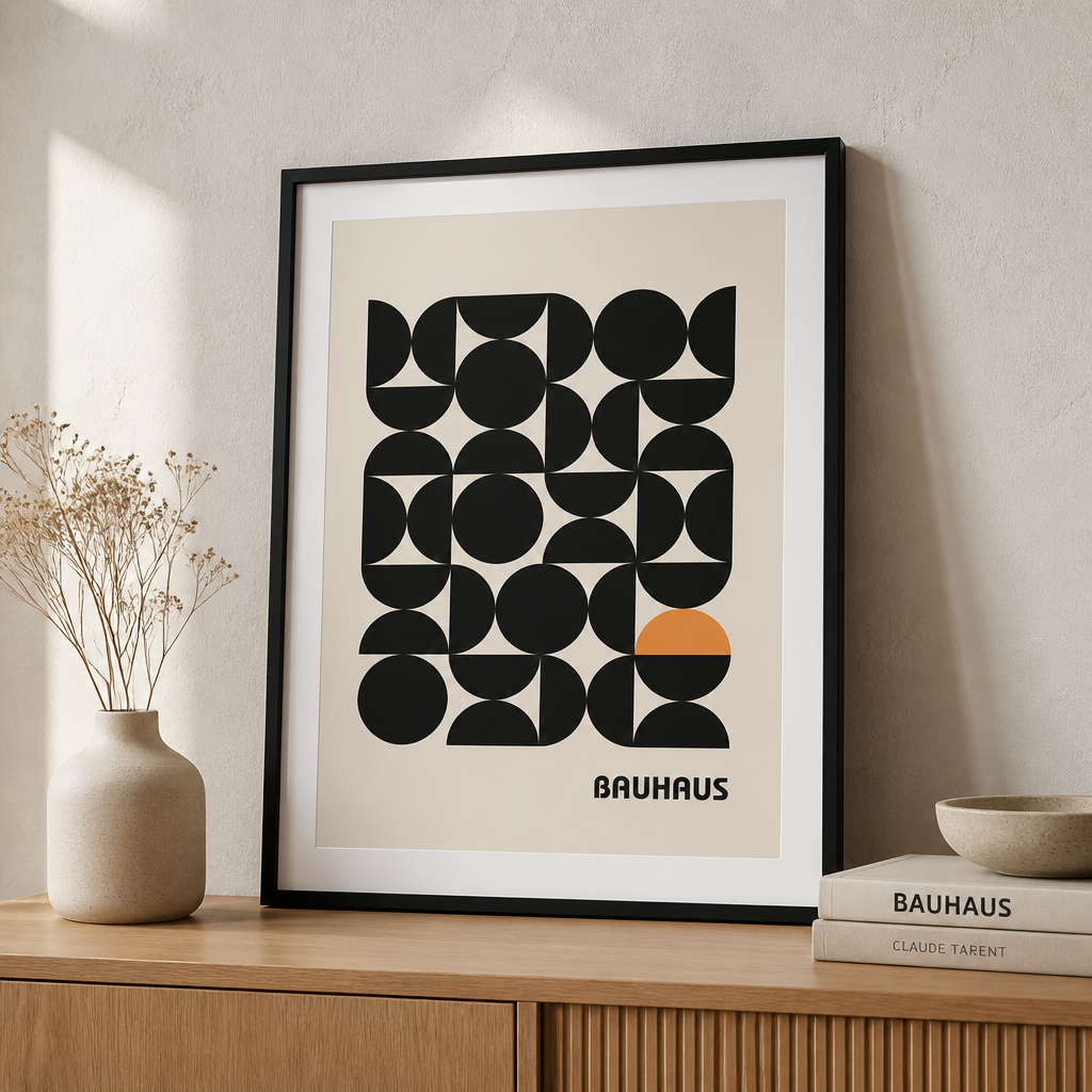 Bauhaus Abstract Canvas Prints – Geometric Minimal Wall Art (Unframed)