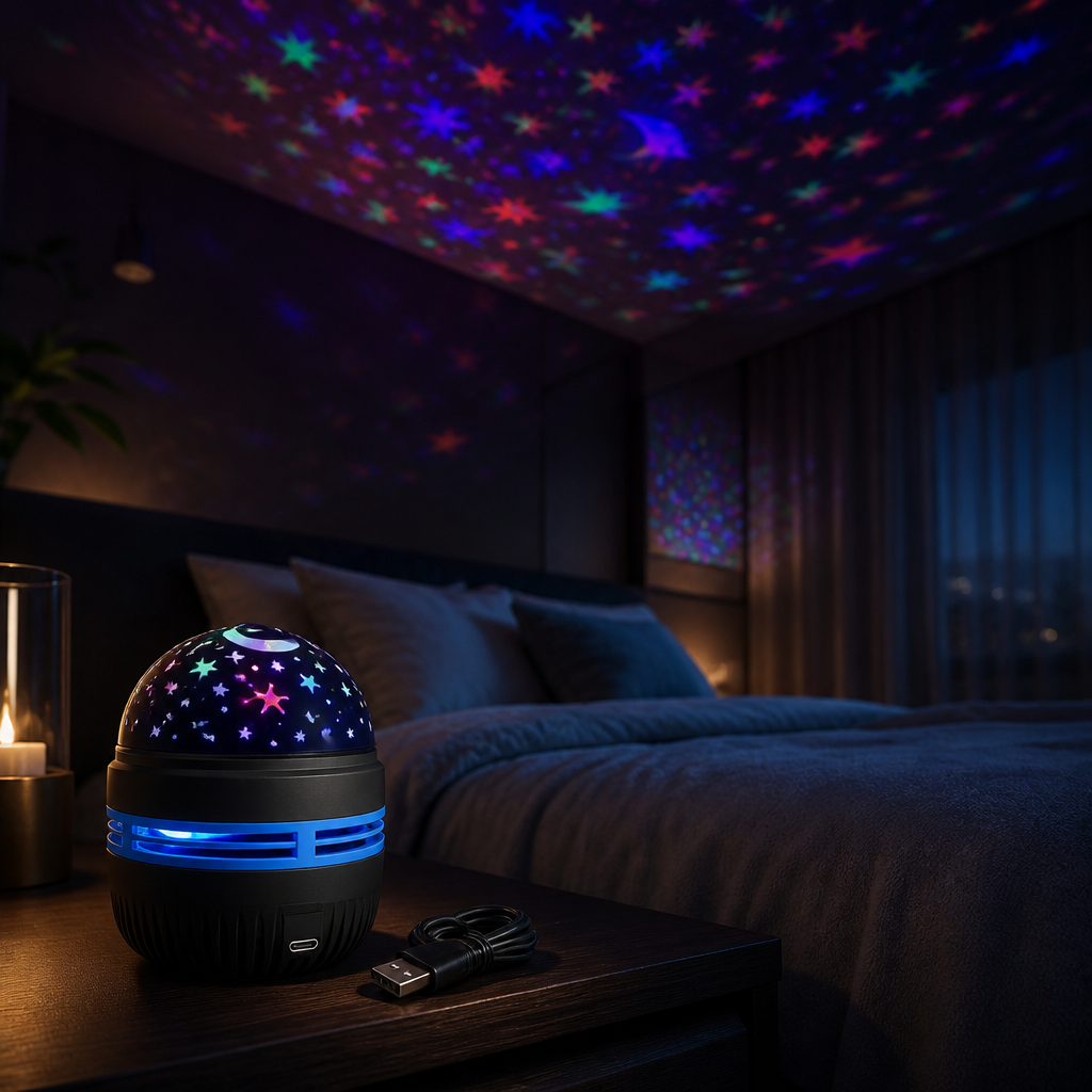 Atmospheric Projector Lamp – LED Starlight & Crystal Water Ripple Night Light
