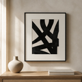 Modern Abstract Brushstroke Canvas Prints – Black & Neutral Minimalist Wall Art