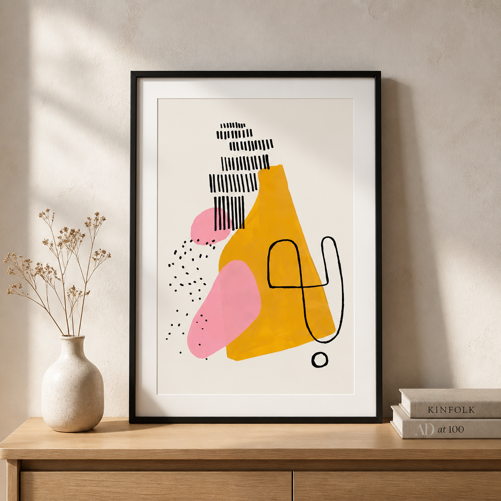 Modern Abstract Cotton Canvas Print – Minimalist Wall Art