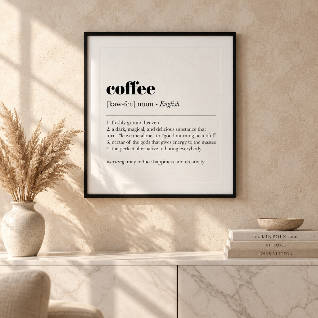 Coffee Definition Print: "Coffee" dictionary-style definition print
