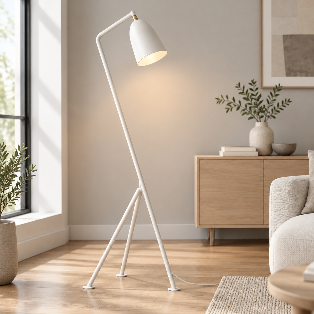 Danish Design Tripod Floor Lamp | Adjustable Shade Floor Light