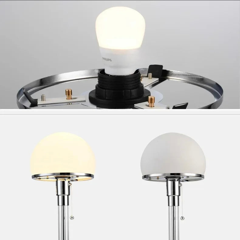 E27 LED bulb fitting inside a chrome frame