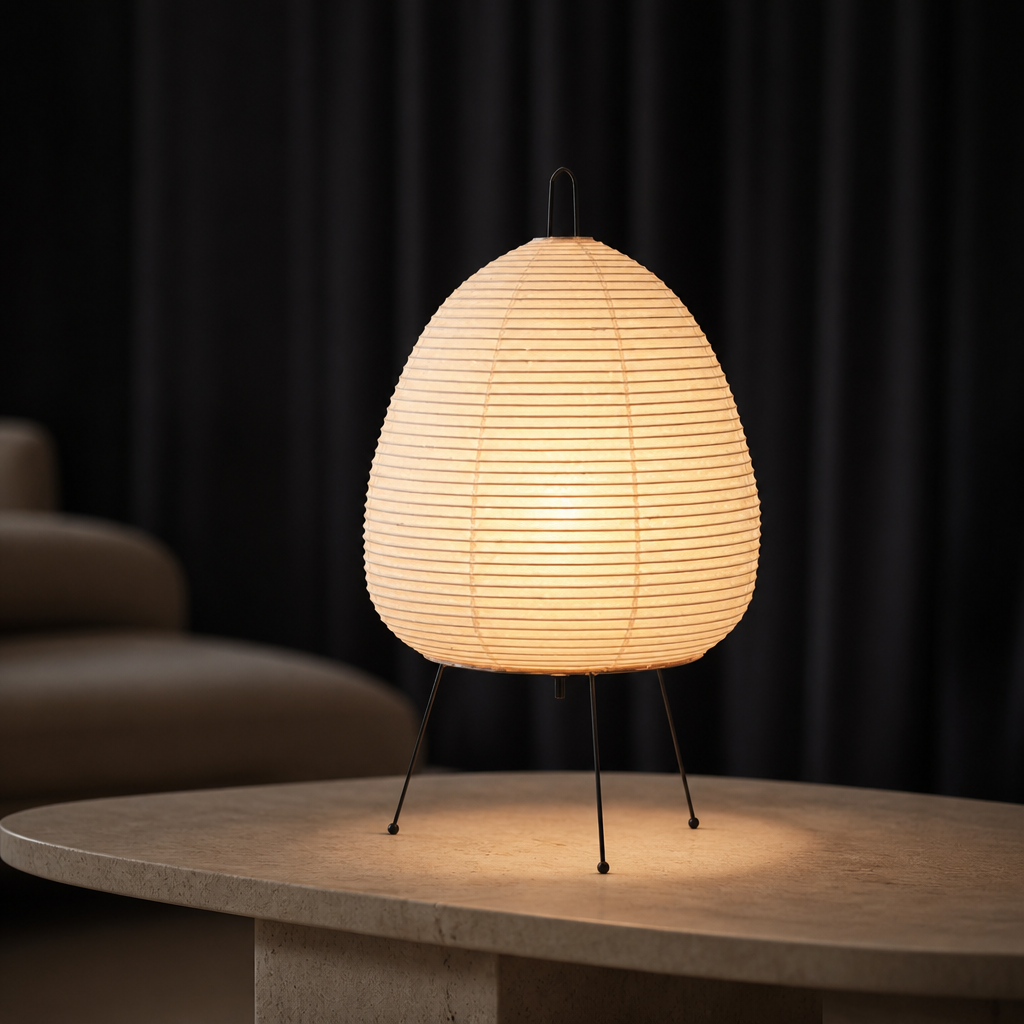Japanese Rice Paper Table Lamp | Minimalist Ambient LED Lighting