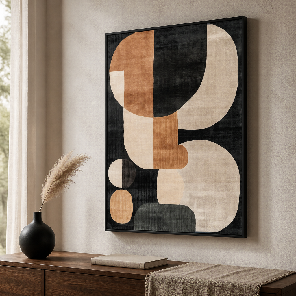 Lienzo abstracto neutro para pared | Láminas texturizadas modernas minimalistas