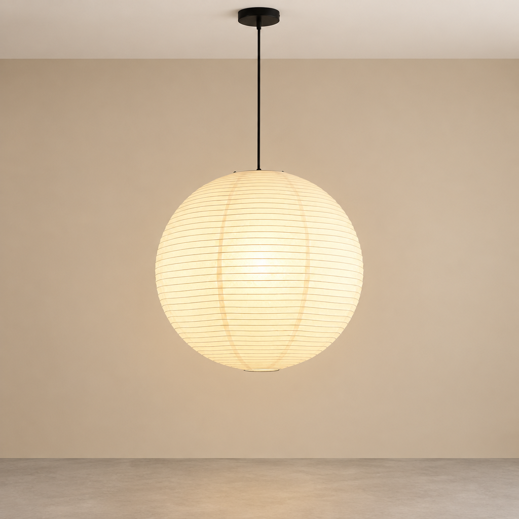 Japanese Rice Paper Pendant Light | Dimmable Wabi-Sabi Lamp