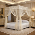Lace Four-Post Canopy Mosquito Net | Aesthetic Pad