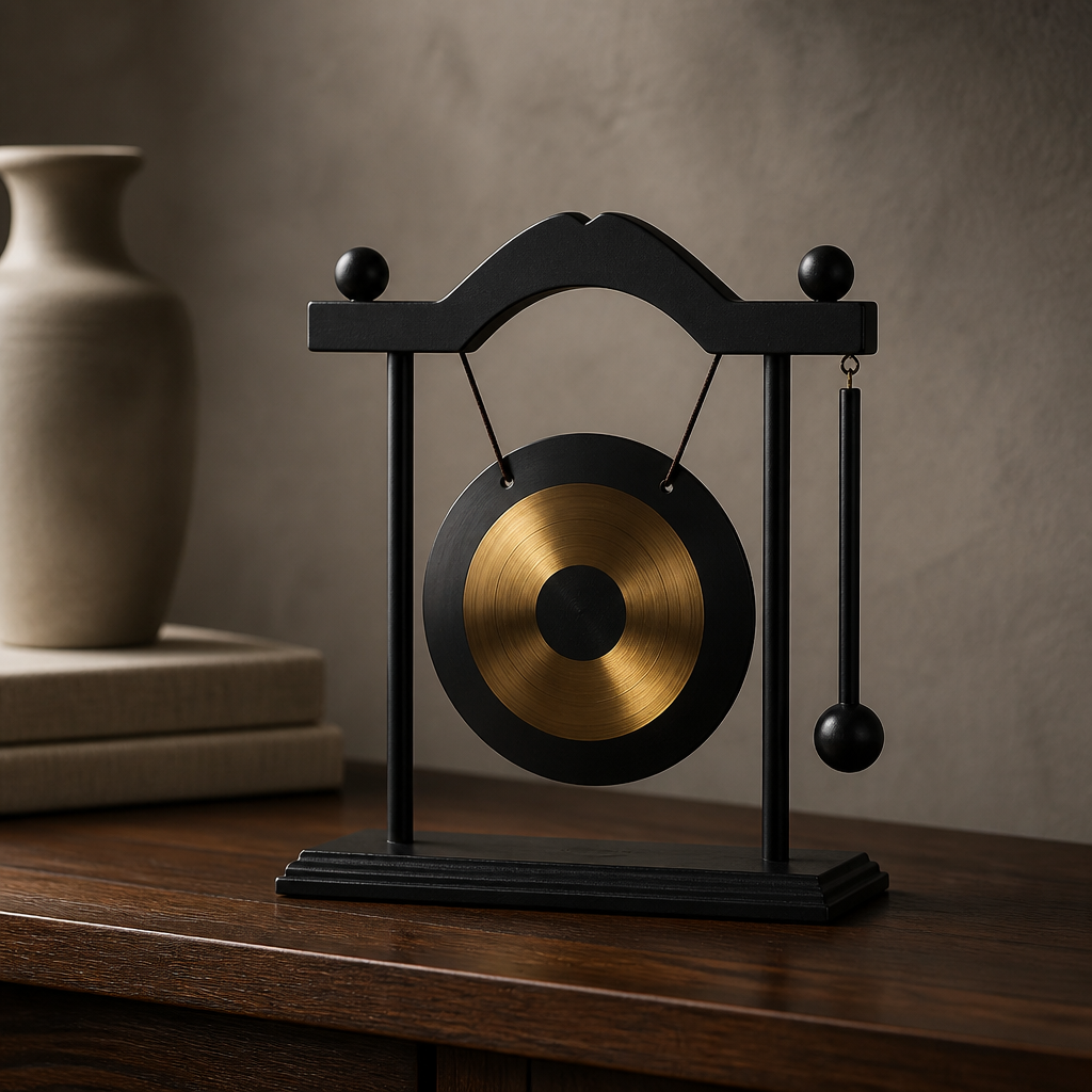 Mini Brass Desktop Gong Aesthetic Focus & Mindfulness Desk Accent