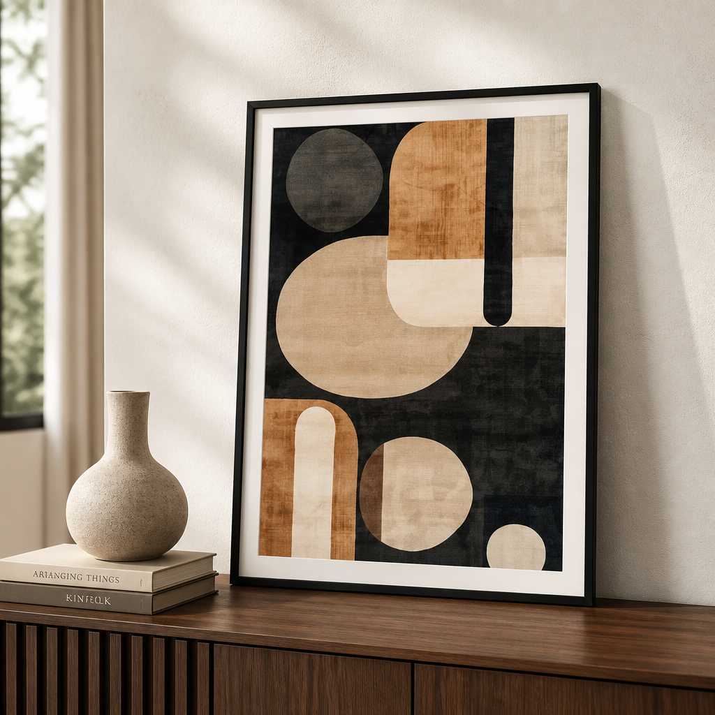 Lienzo abstracto neutro para pared | Láminas texturizadas modernas minimalistas