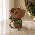 Ceramic Flower-Shaped Decorative Vase – Glazed Porcelain Home Accent