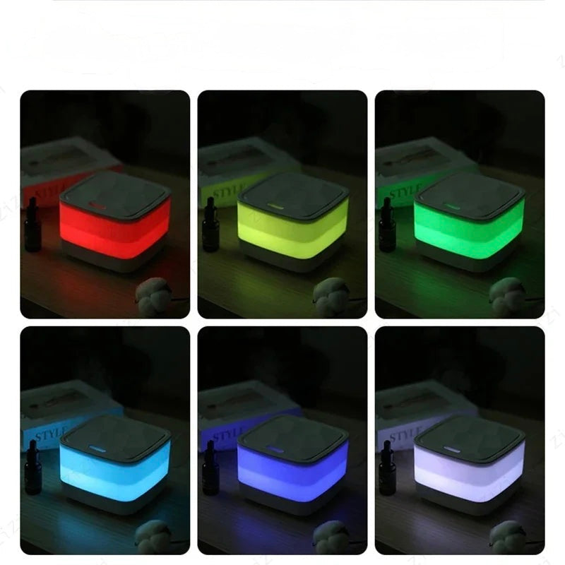 A glowing diffuser changing colours in a grid layout.