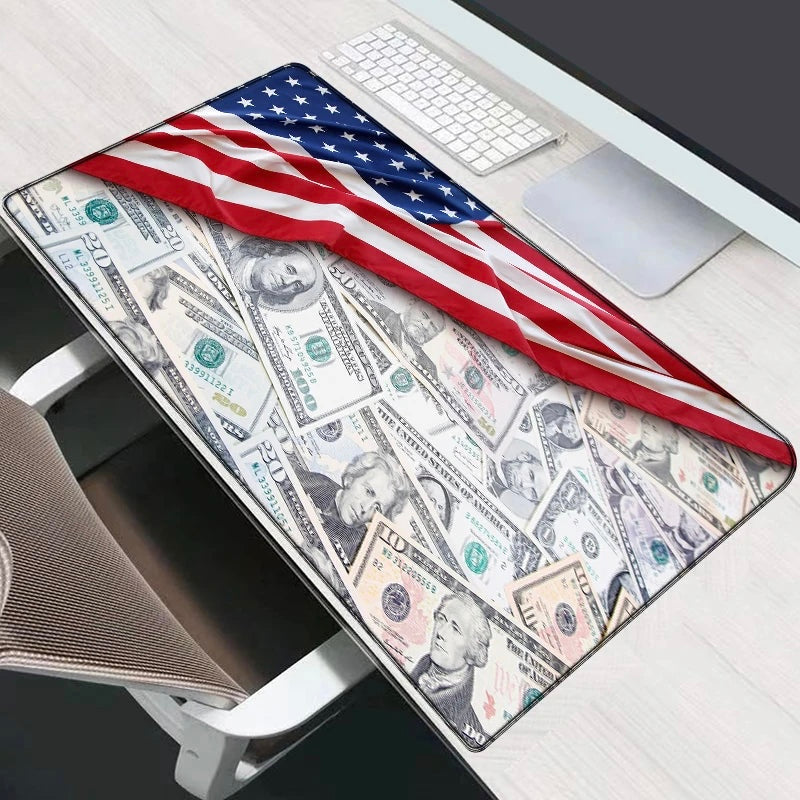 Dollar Design Gaming Mouse Mat | Waterproof Large Desk Mouse Pad