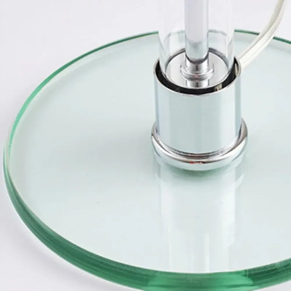 Glass base detail showing layered edge finish