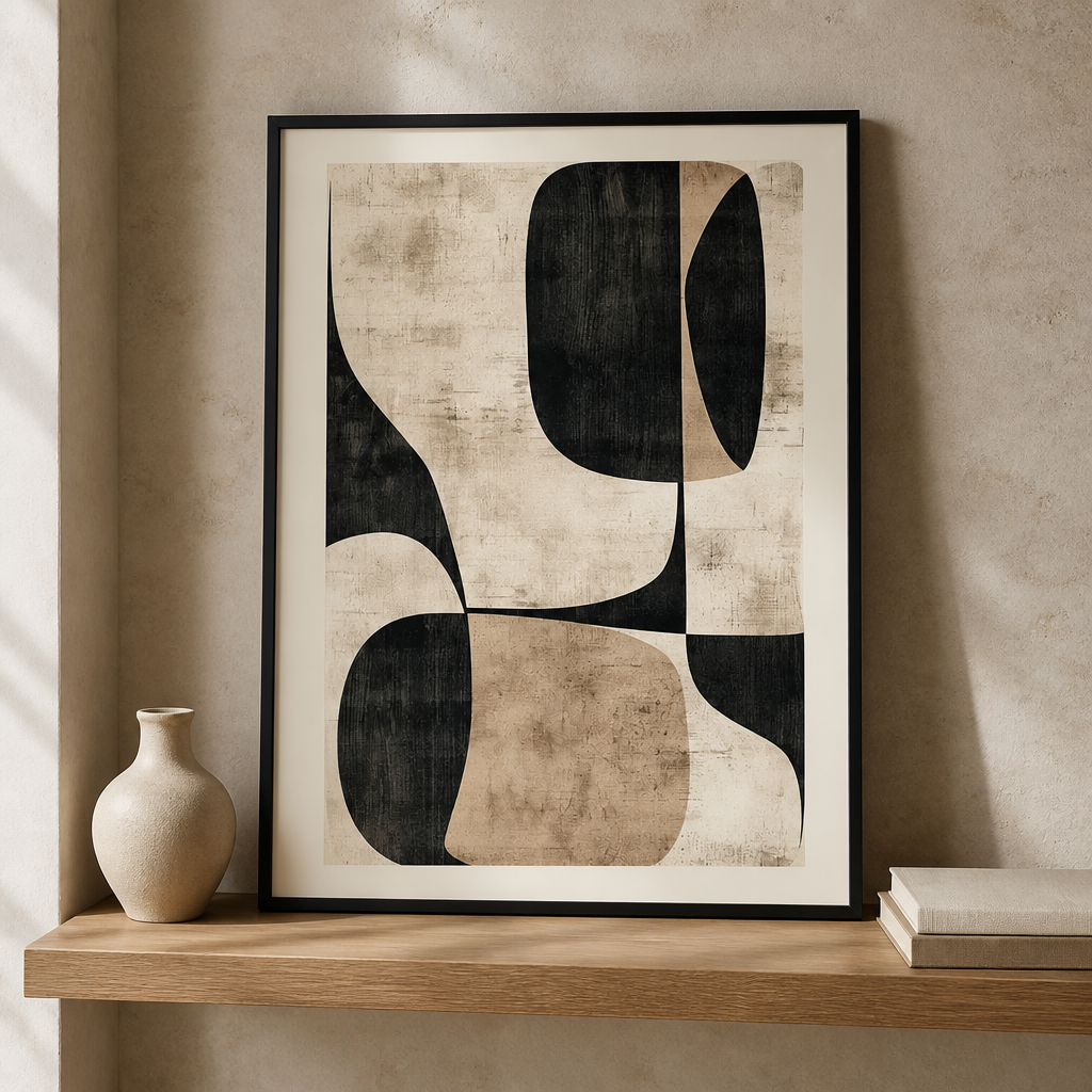 Lienzo abstracto neutro para pared | Láminas texturizadas modernas minimalistas