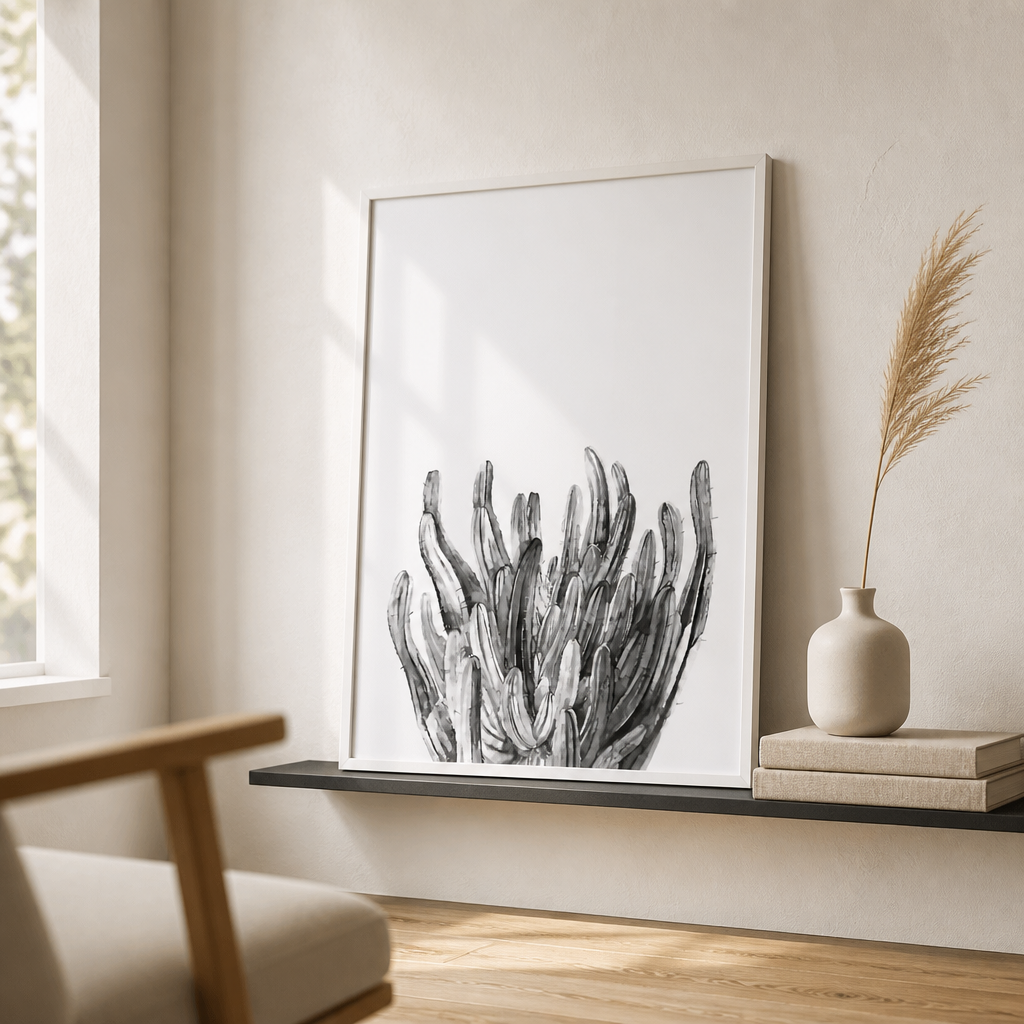 Lienzos botánicos minimalistas – Arte de pared monocromático (sin marco)