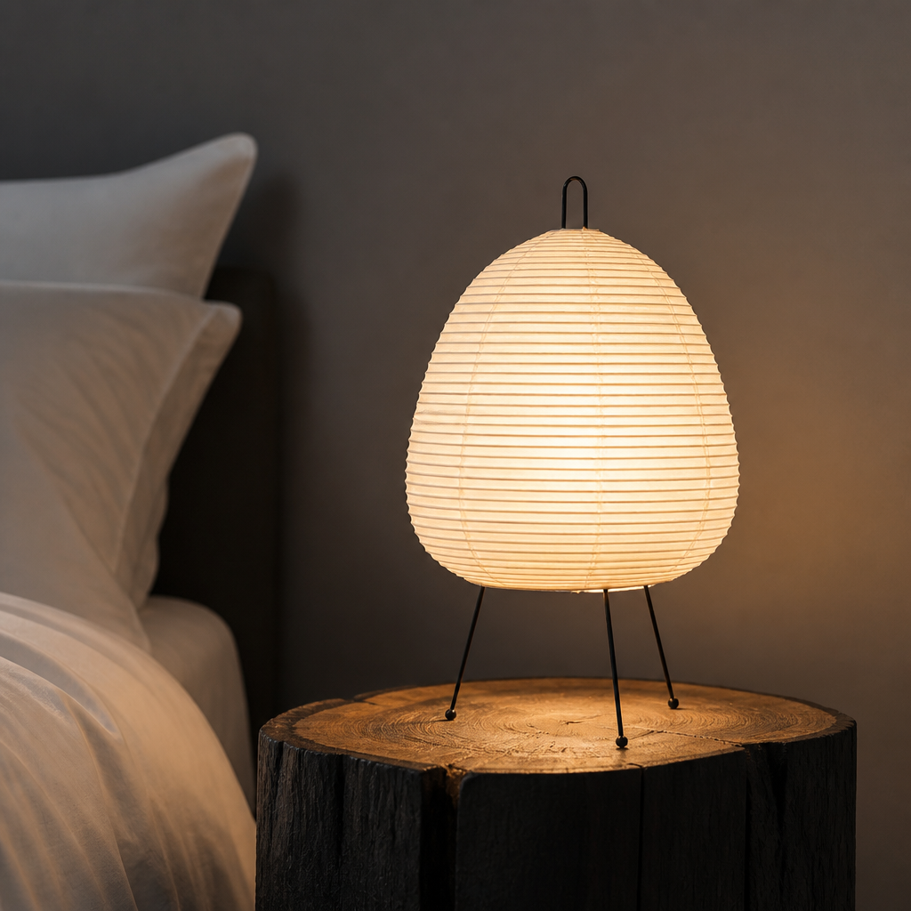Japanese Rice Paper Table Lamp | Minimalist Ambient LED Lighting