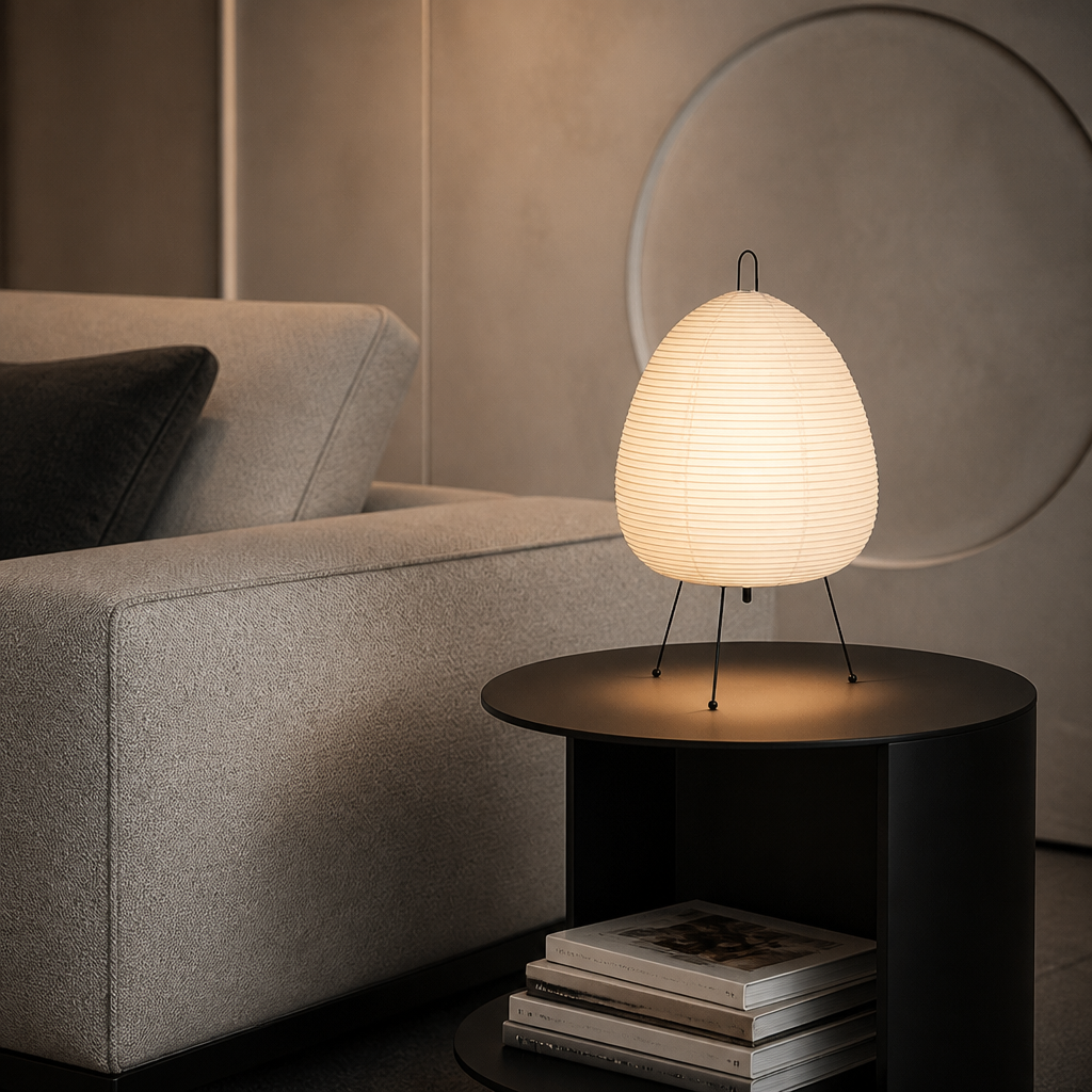 Japanese Rice Paper Table Lamp | Minimalist Ambient LED Lighting