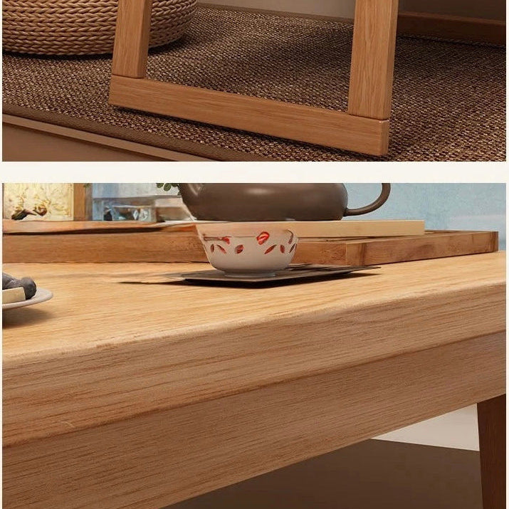 Close-up of table surface and legs.