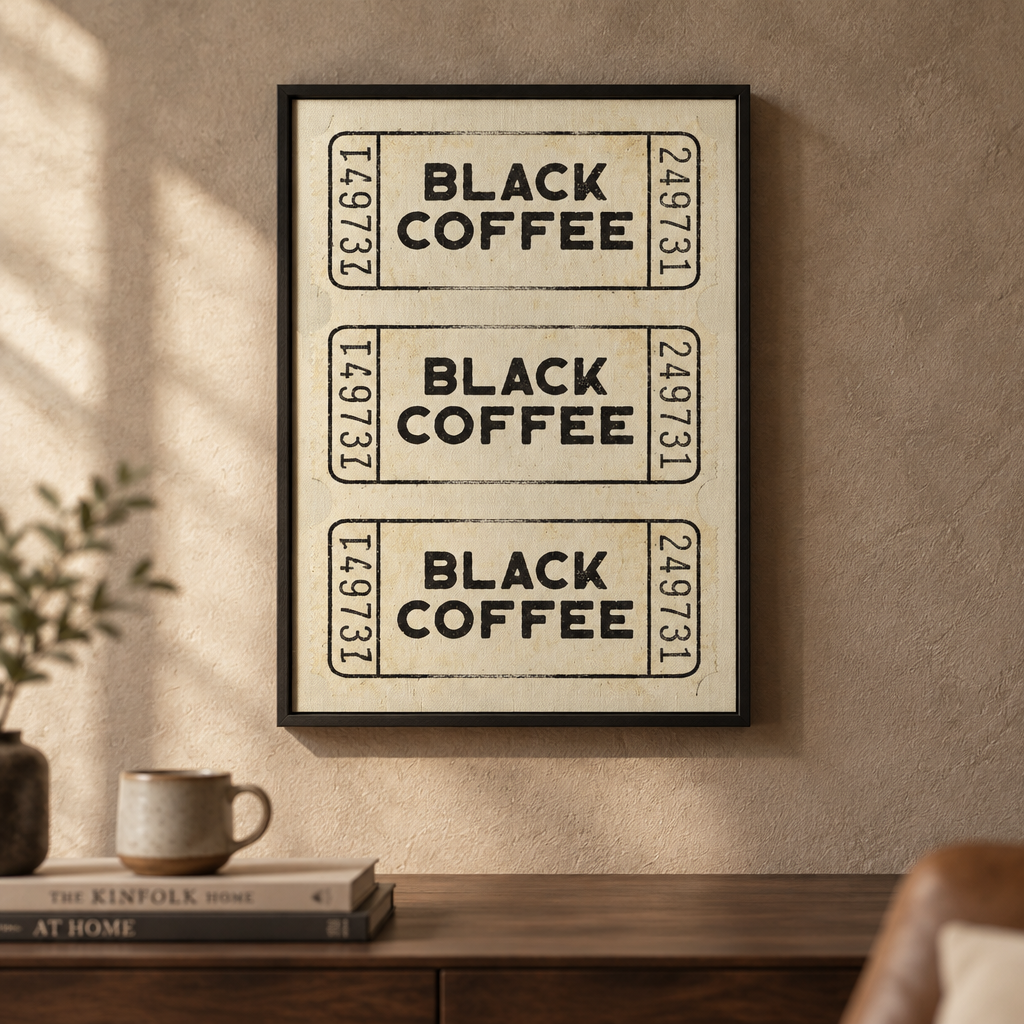 Black Coffee Colour Card: "Black Coffee" paint-swatch style print