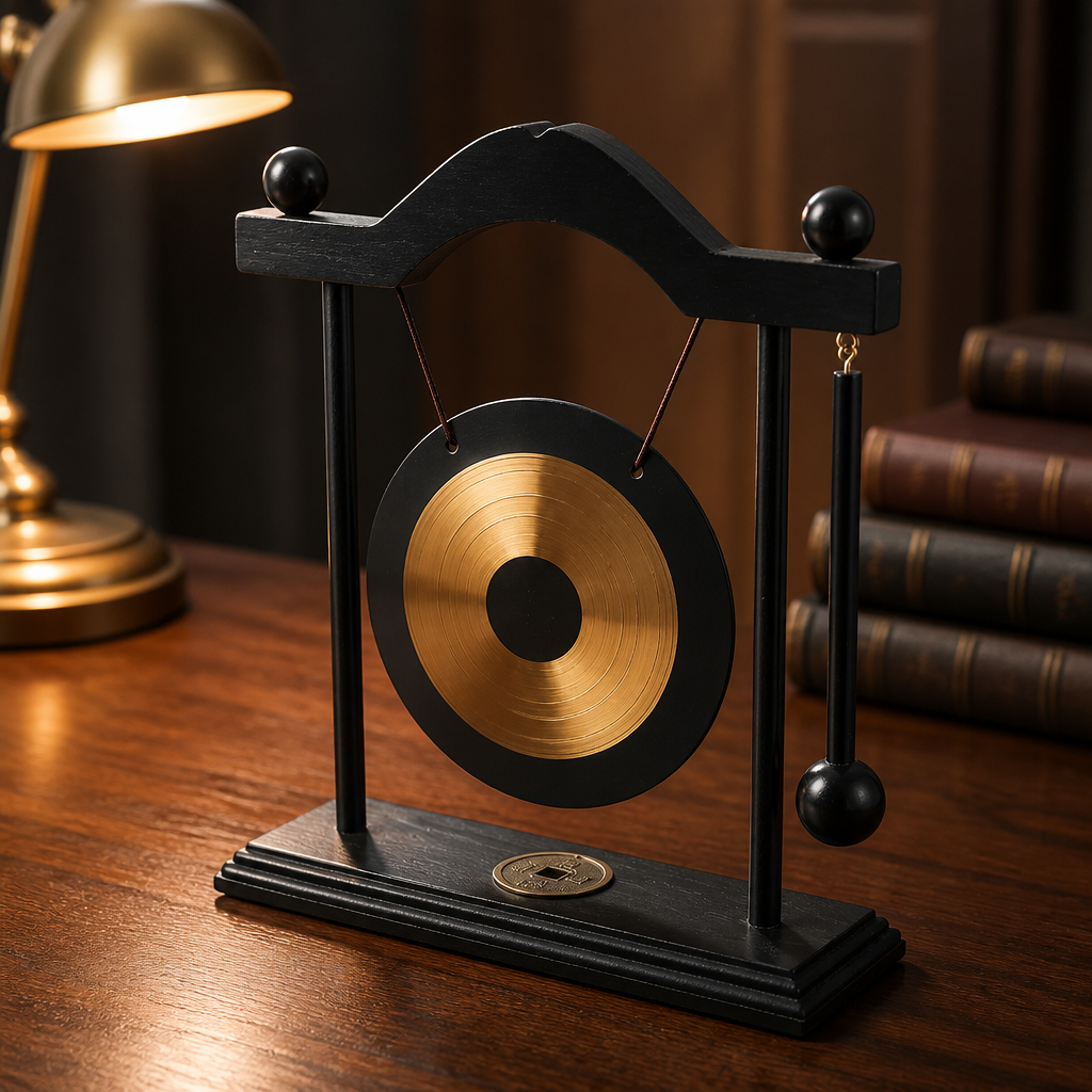 Mini Brass Desktop Gong Aesthetic Focus & Mindfulness Desk Accent