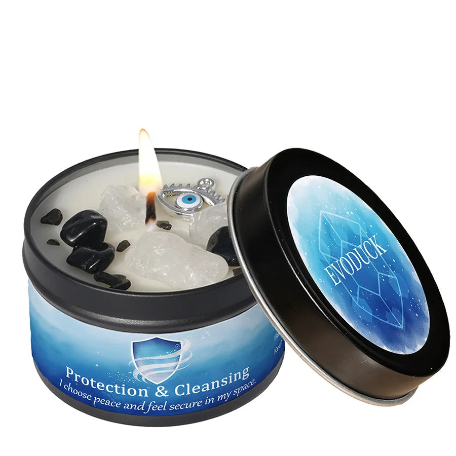 Protection and cleansing candle  on a white background