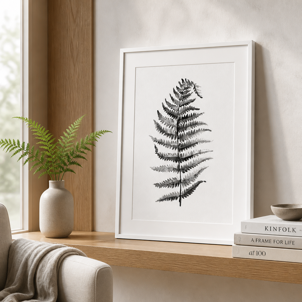 Lienzos botánicos minimalistas – Arte de pared monocromático (sin marco)