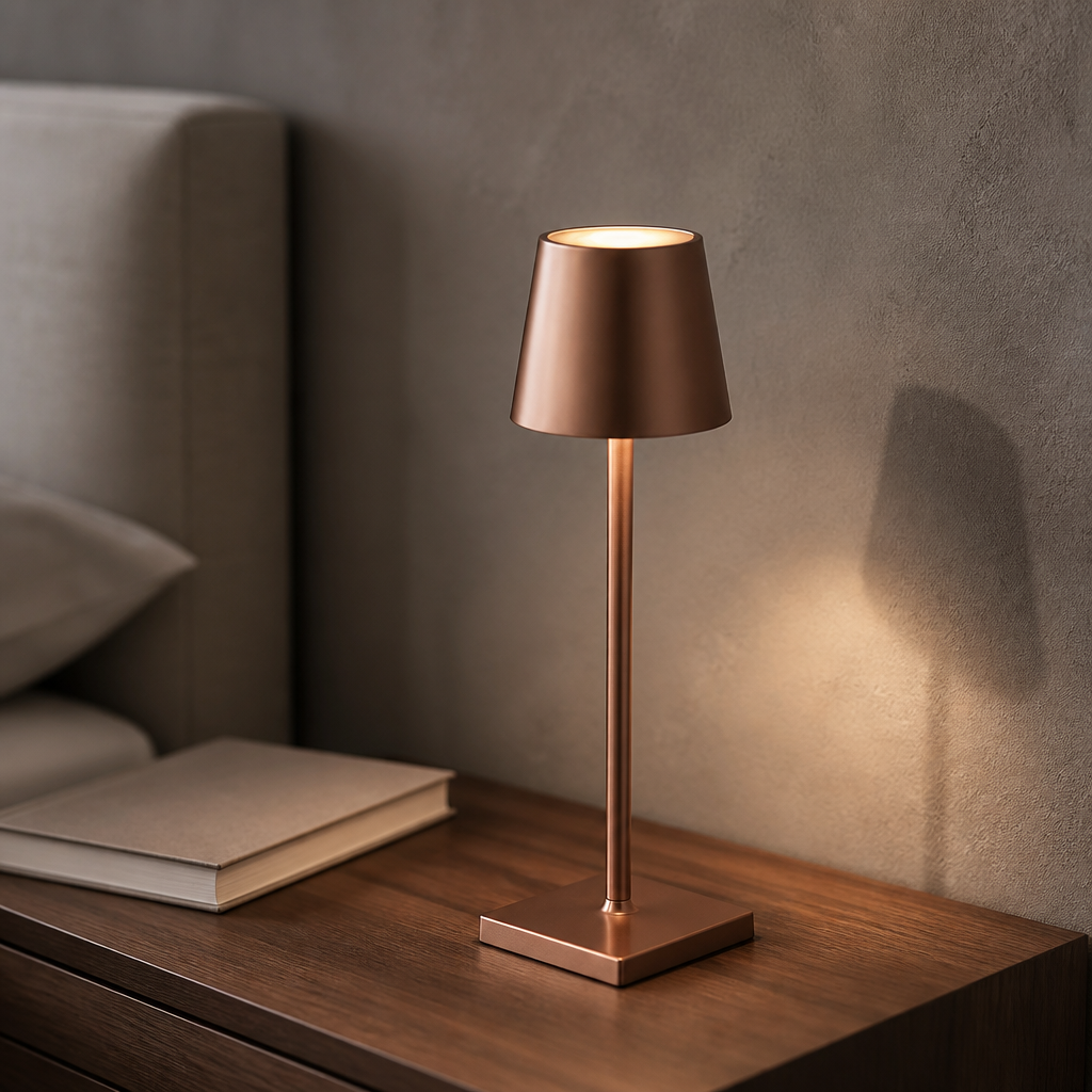 Wireless Touch LED Table Lamp – Rechargeable Tri-Colour Dimmable Bedside Light