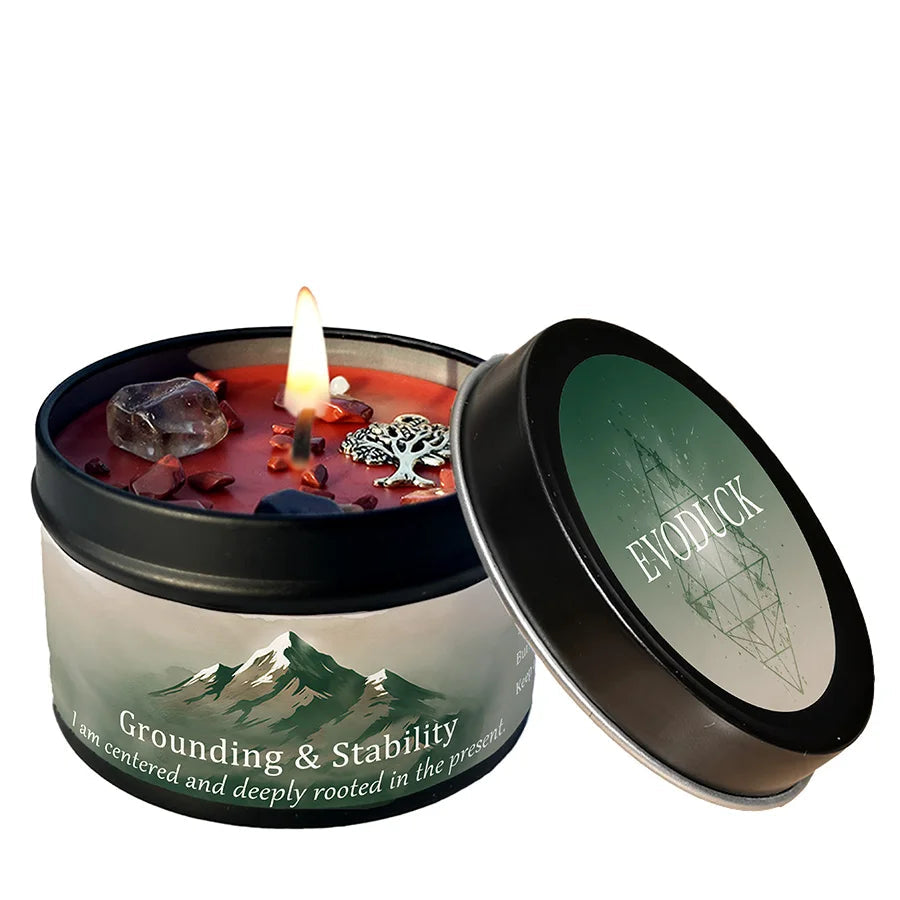 Grounding and stability candle on a white background