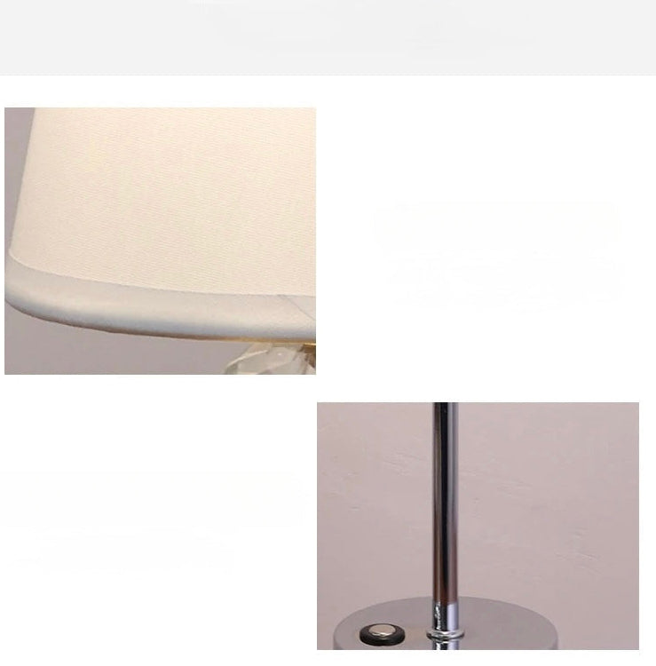 Collage of a lamp with close-up details on a white background