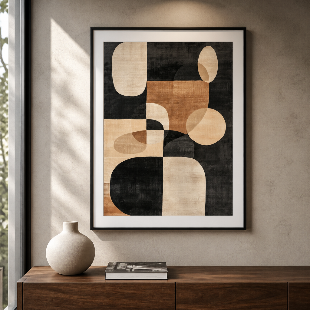 Lienzo abstracto neutro para pared | Láminas texturizadas modernas minimalistas