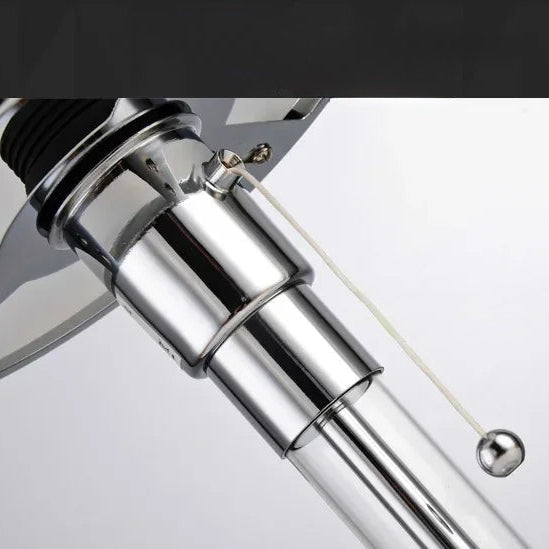 Pull switch and chrome stem close-up