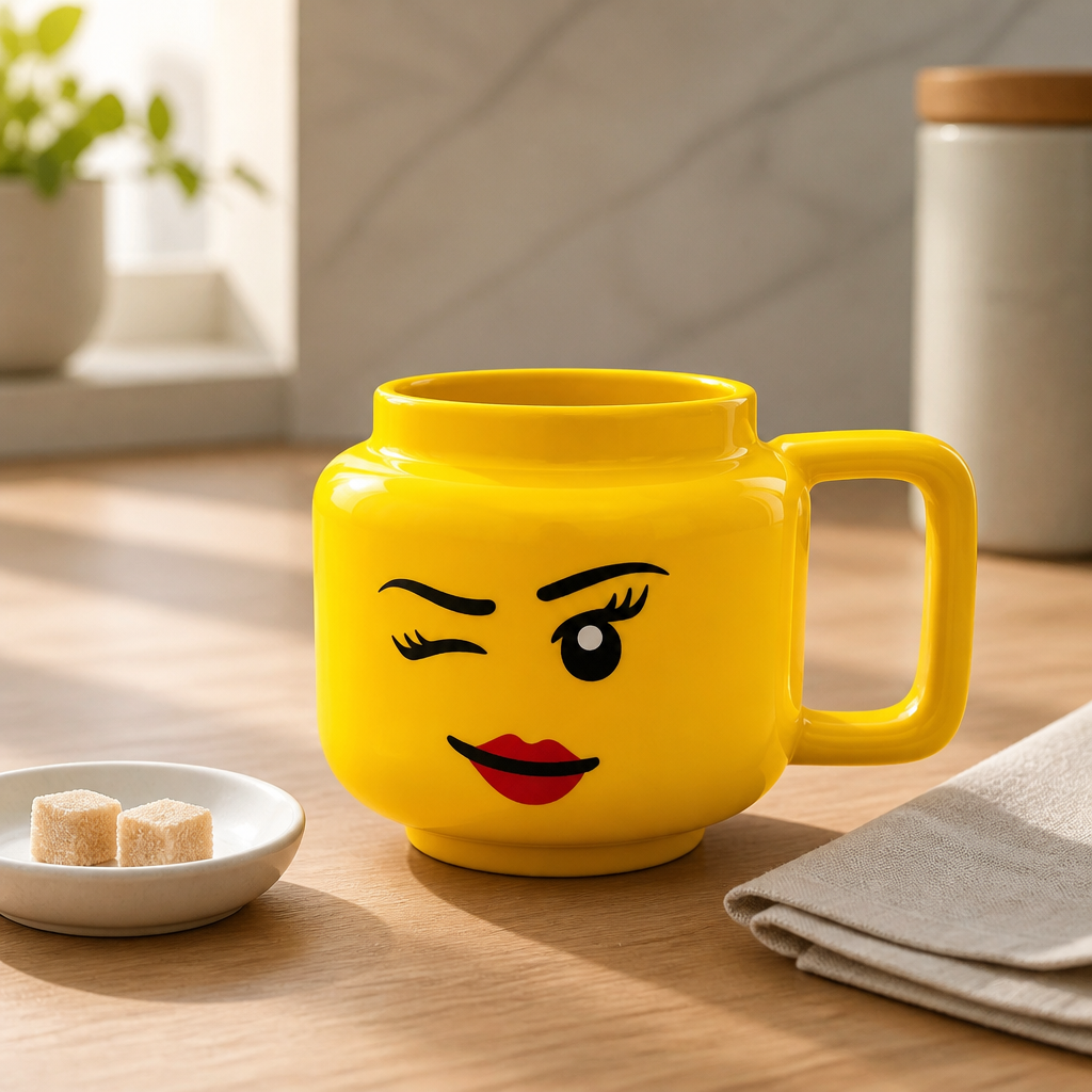 Ceramic Character Mug 250ml | Fun Emoji Style Coffee Cup