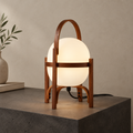 Wooden Globe Table Lamp | Frosted Glass Floor Lamp