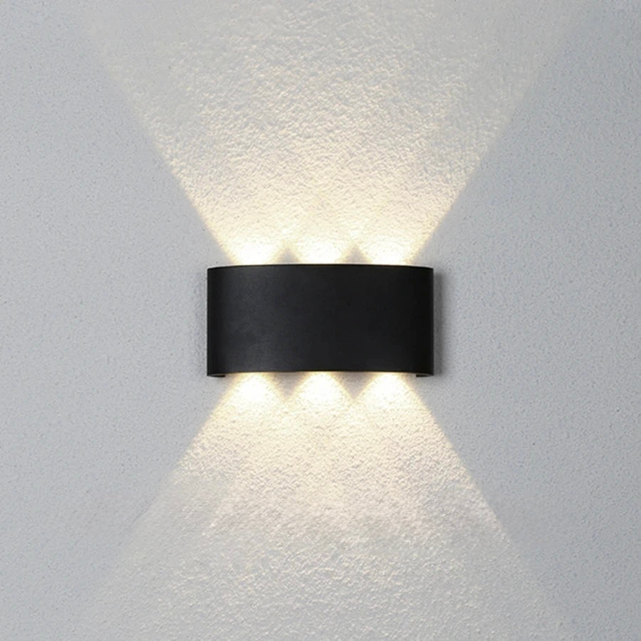6W black LED wall light with size dimensions 170 x 80 x 40 mm