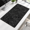Black Topographic swatch: "Black mouse pad with grey topographic line pattern"