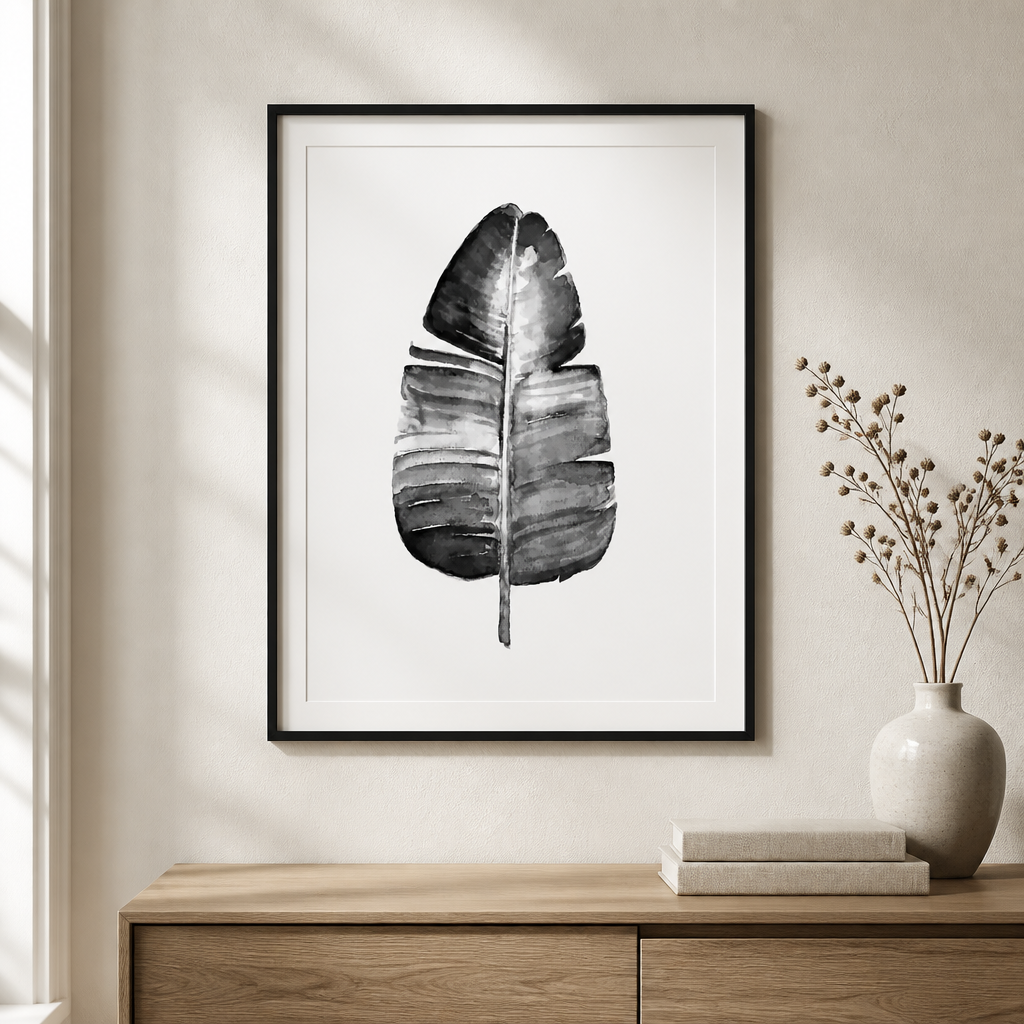 Lienzos botánicos minimalistas – Arte de pared monocromático (sin marco)