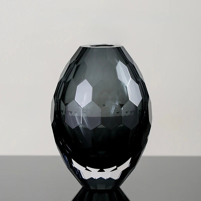 Faceted Prism Glass Vase – Modern Sculptural Decorative Vase (Small to XLarge)