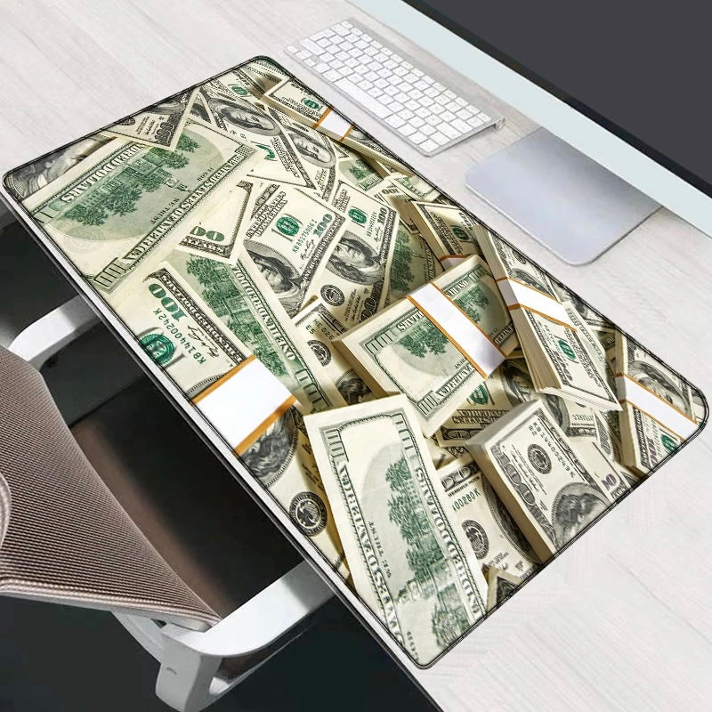 Dollar Design Gaming Mouse Mat | Waterproof Large Desk Mouse Pad