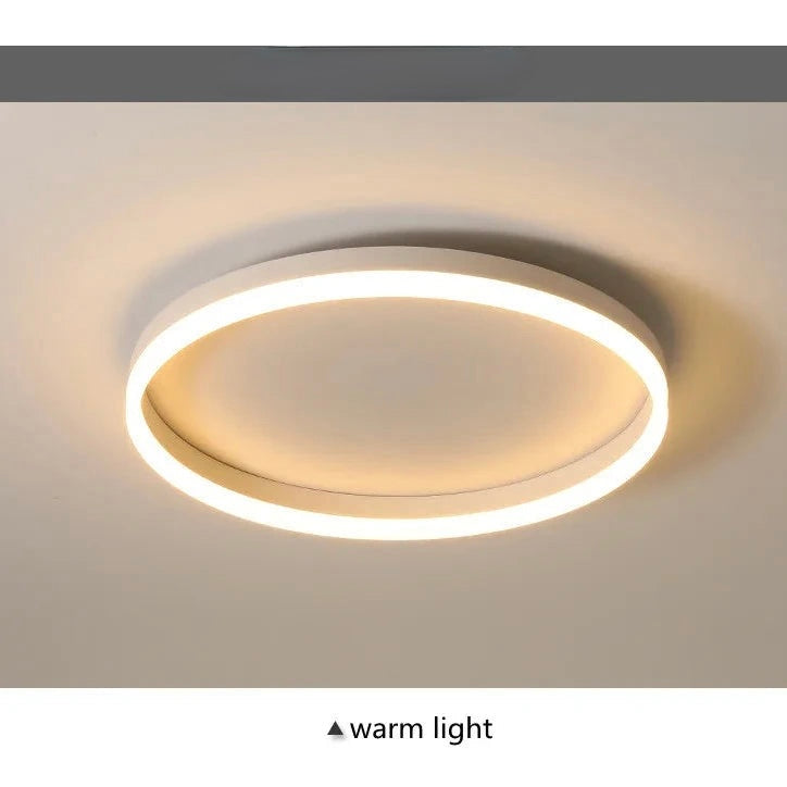 Ceiling light fixture with warm light on a neutral background