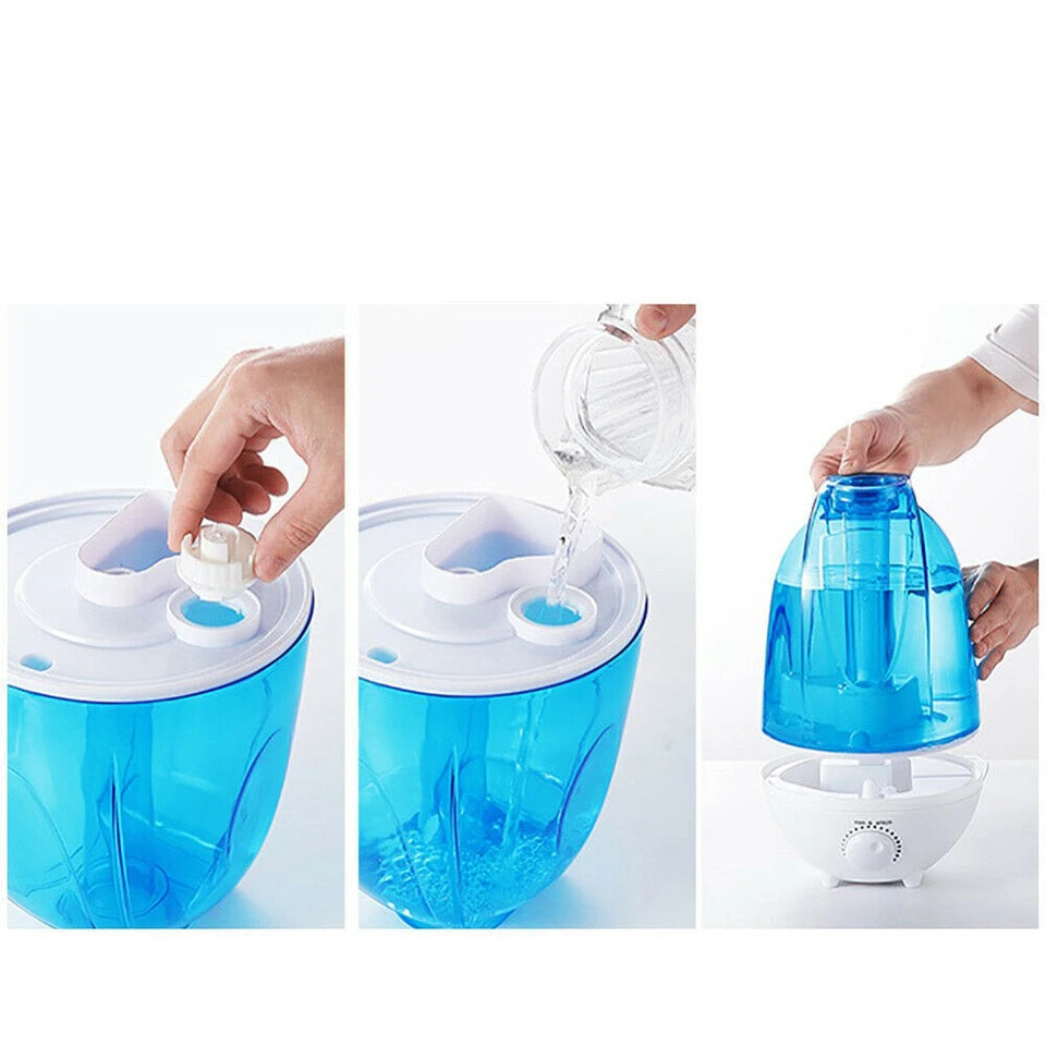 Step-by-step guide on how to use a blue humidifier with clear instructions.