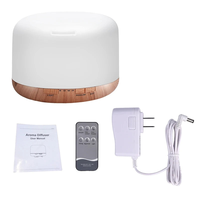Ultrasonic Essential Oil Diffuser with Remote | 300ml & 500ml Wood Grain