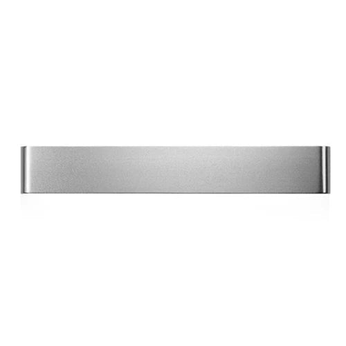 Silver minimalist LED wall light with warm ambient lighting effect