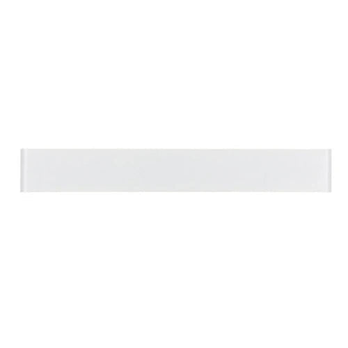 White aluminium LED wall light with soft diffused lighting on the wall