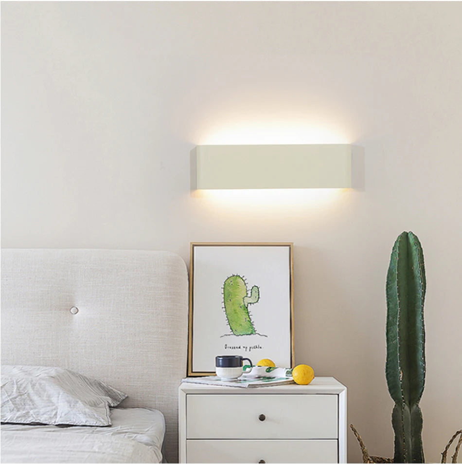 White creative wall light finish shown in a bedroom setting.