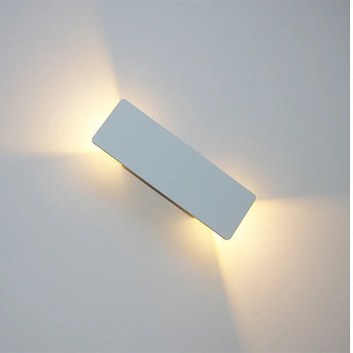 White 6W rectangular wall light with slim modern design and up-and-down glow