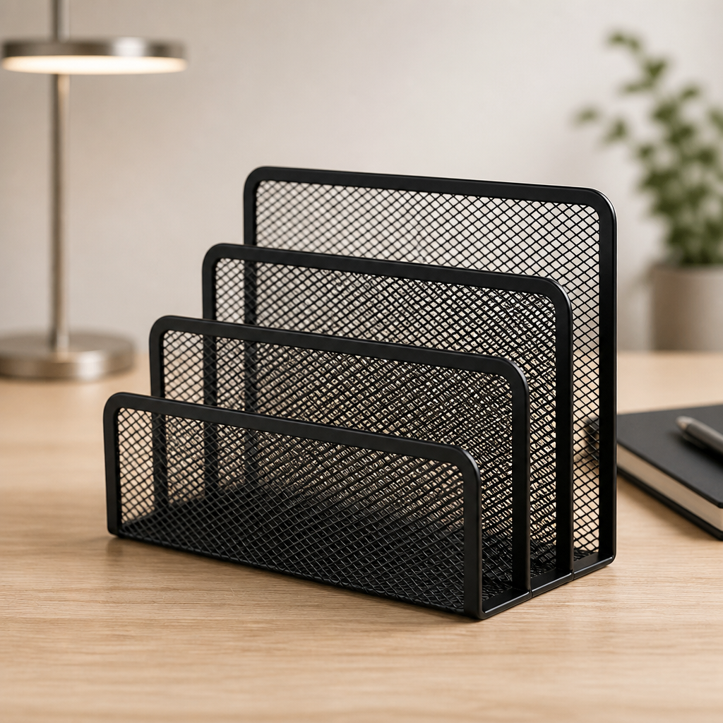 Black Mesh Desk Organiser